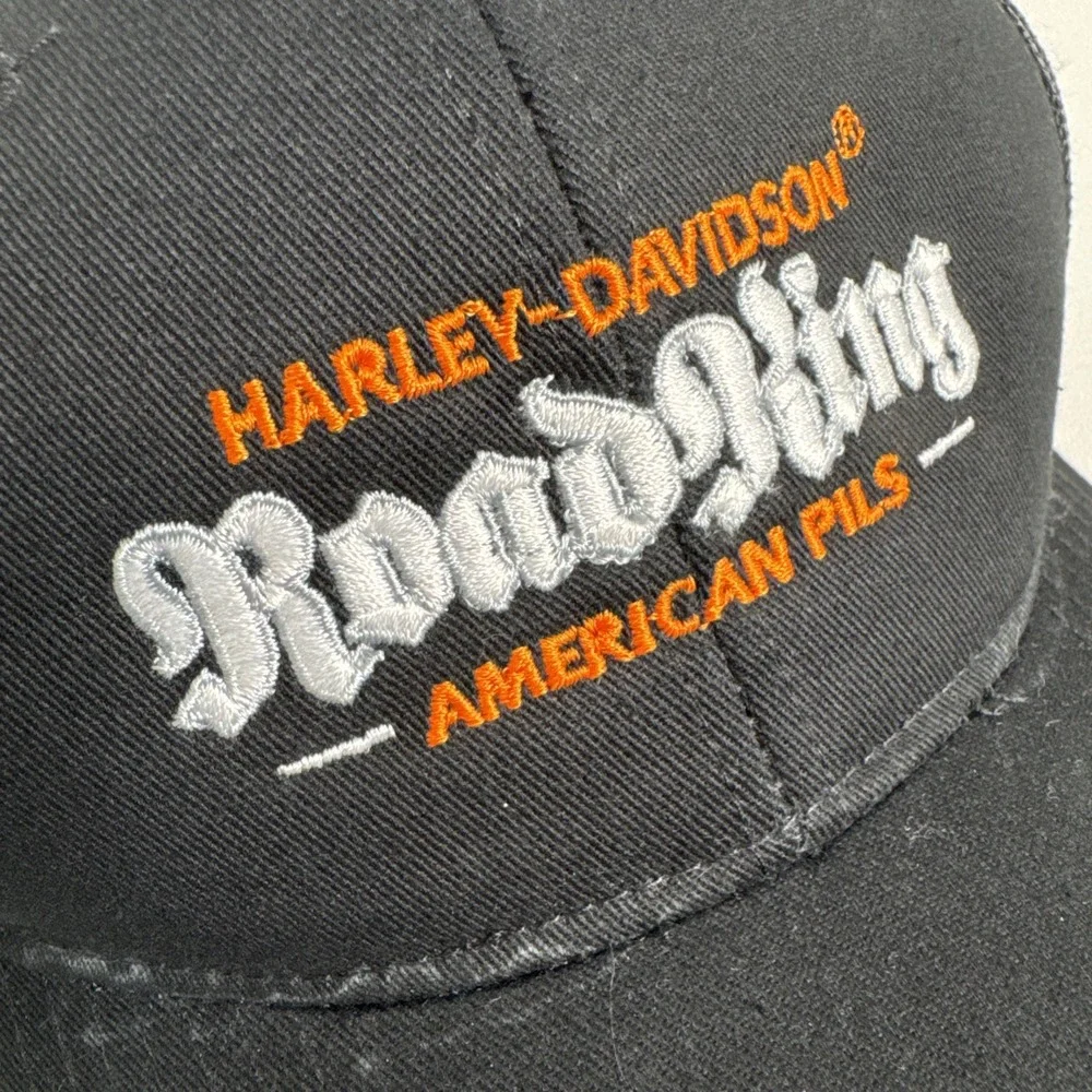 Harley Davidson‎ Snapback Canvas Hat Black Orange Logo Cap